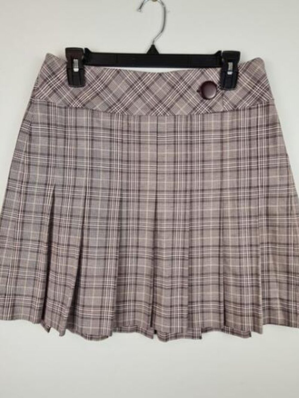 Ann Taylor LOFT Plaid Pleated Mini Skirt Size 4 Cotton Academia Preppy Button
